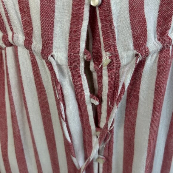 Rails Frida Striped Linen Blend Dress, Carmine Stripe Size Medium - Picture 5 of 9